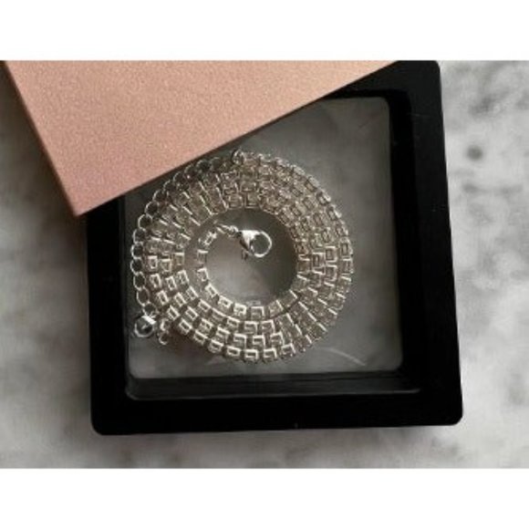 Tennis Necklace 14K Gold Plated Rhinestone Butterfly Choker Necklaces - Picture 3 of 3